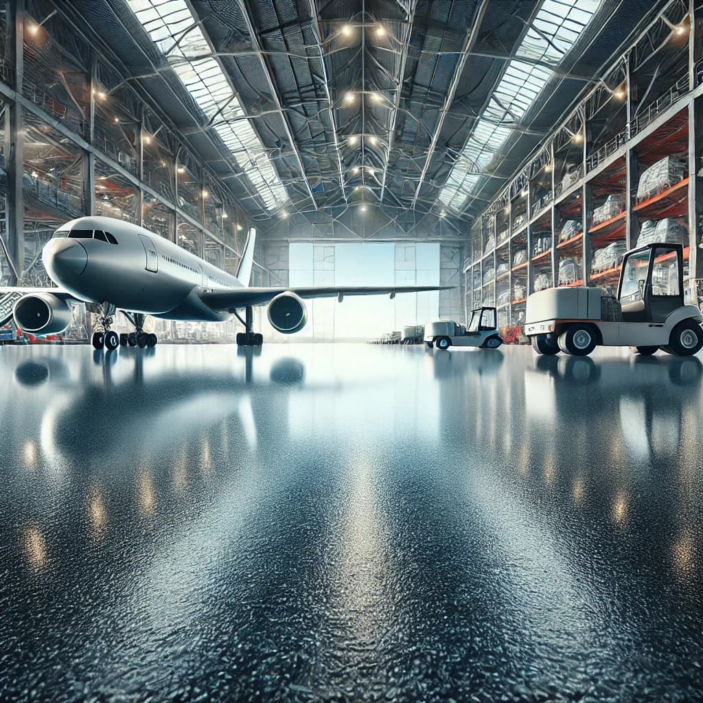 Epoxy Flooring in an Airport Hangar