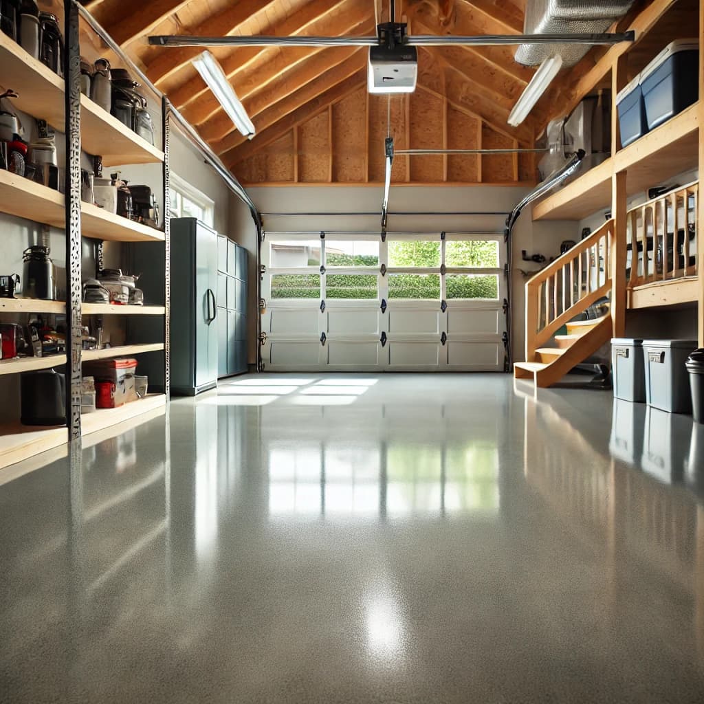 Matte Epoxy Flooring in a Garage