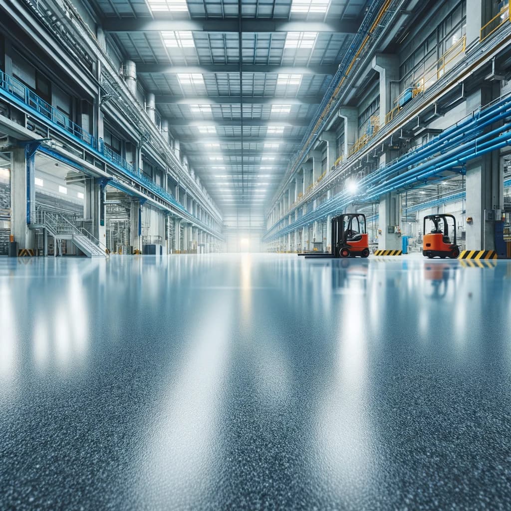 Matte Epoxy Flooring in an Industrial Area