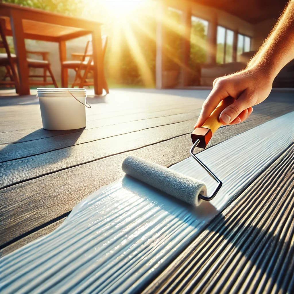 Applying Primer to Patio