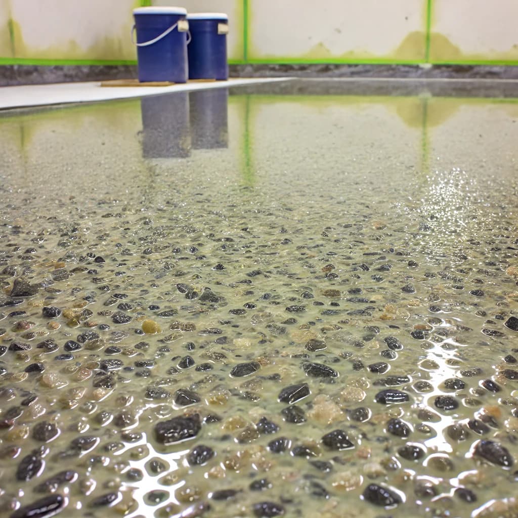 Curing Epoxy Rock Floor