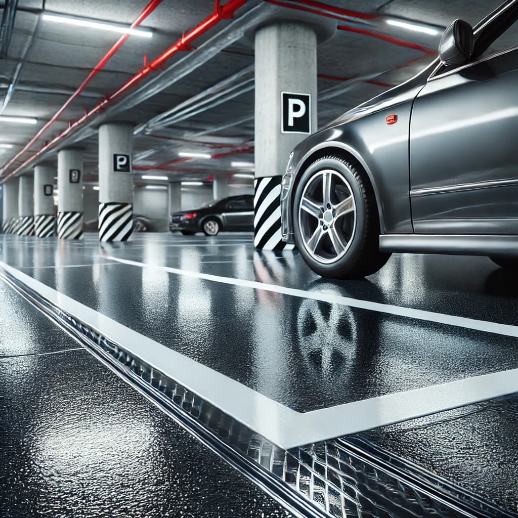 Epoxy Flooring in a Parking Garage with Chemical Resistance